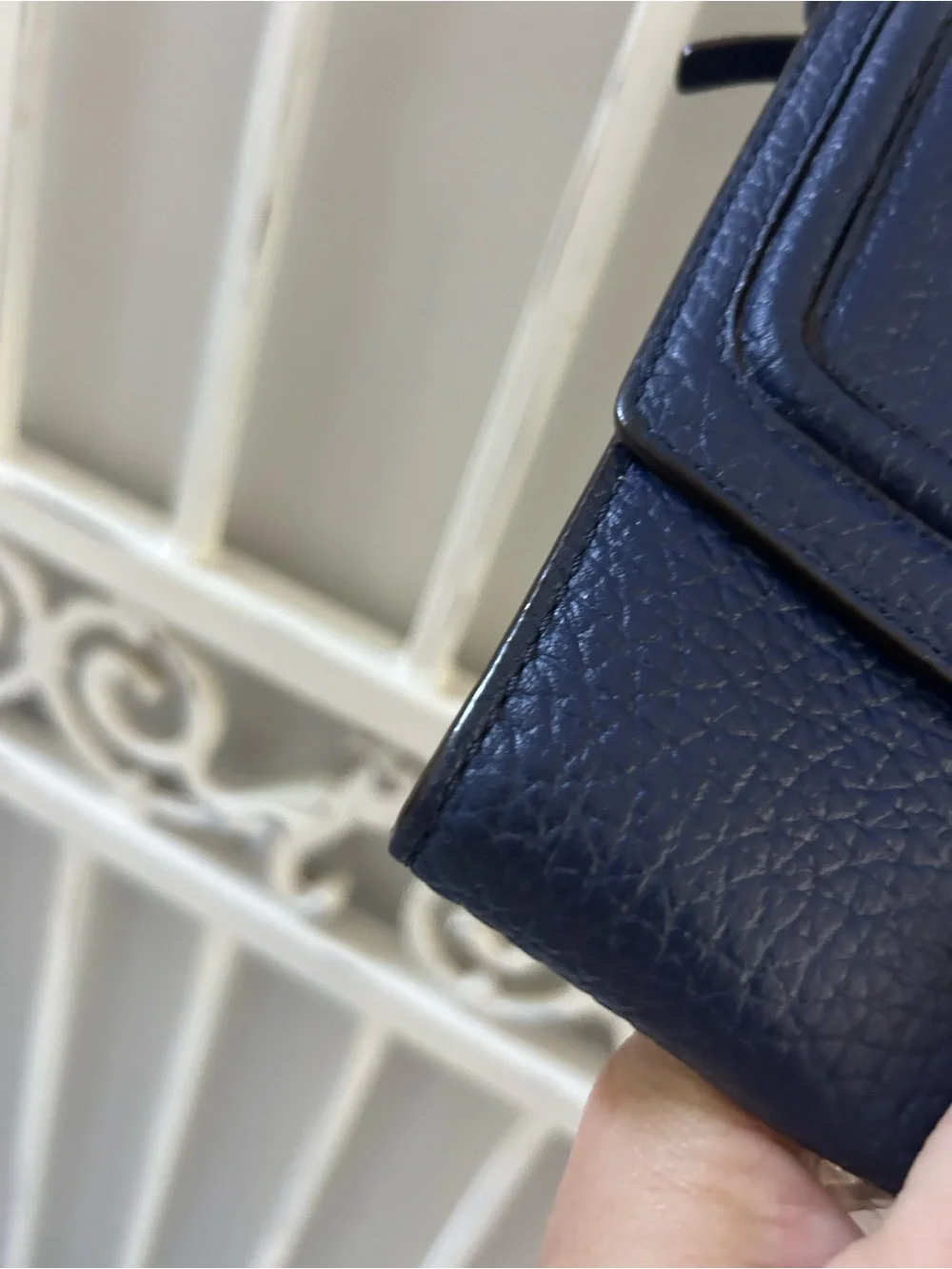 Kate Spade Small Merrick Everett Way Crossbody Bag Indigo Blue Pebbled Leather